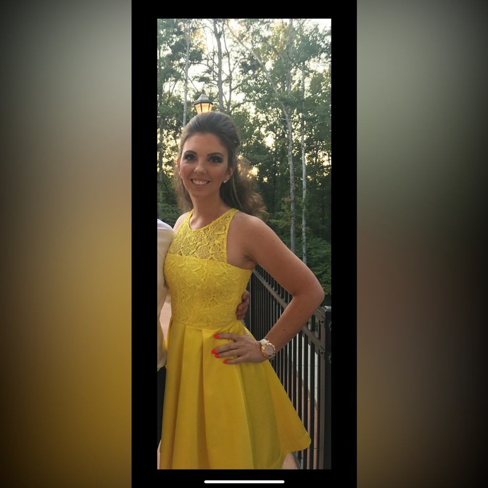 Yellow homecoming or wedding dress